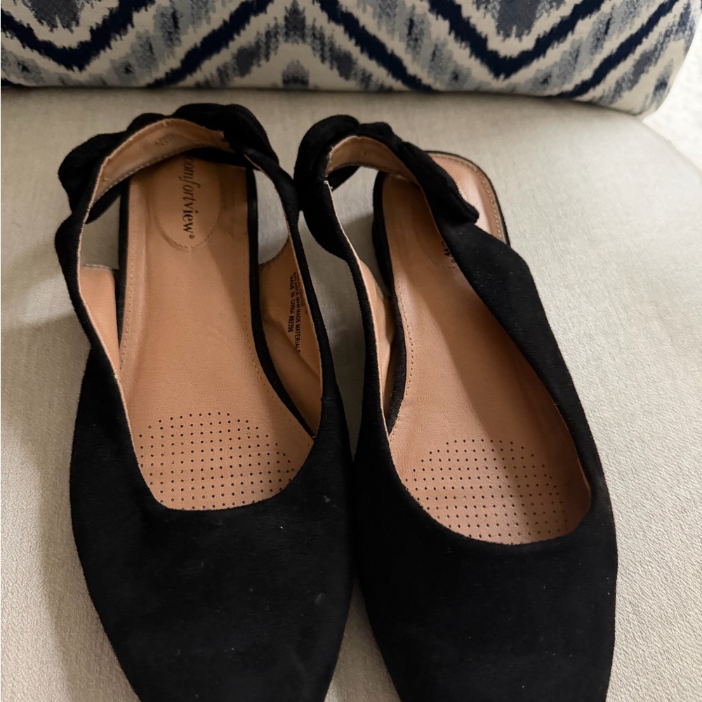 Comfortview Women's Elegant Black Flats